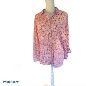 St. John's Bay floral button up blouse. Like new.